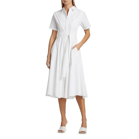 Toccin Megan Tie-Waist Cotton Midi-Dress Size Small $495 - Picture 2 of 11